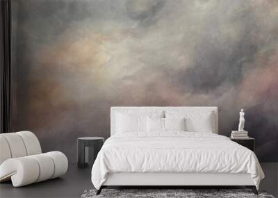 Gray and brown watercolor painting, grungy abstract background Wall mural