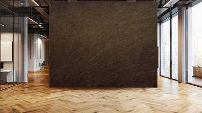 Scratch texture on dark brown background, abstract background Wall mural