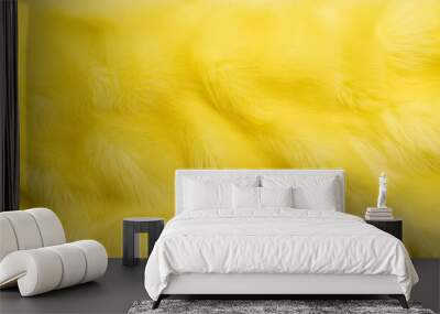 Yellow fluffy fur texture background Wall mural