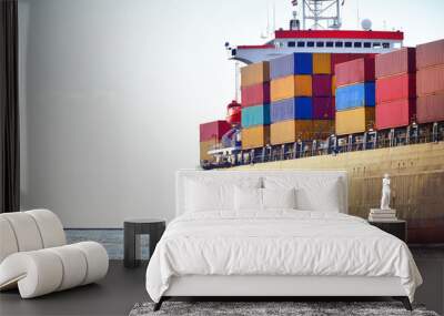 Large container ship close-up, Baltic sea, Latvia Wall mural