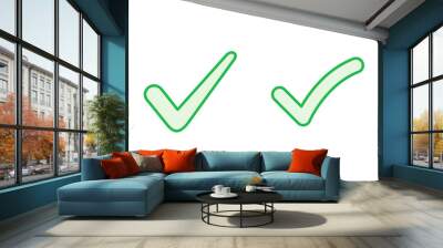 Check mark set. Check mark icon. Tick mark symbol vector Wall mural