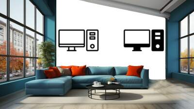 Computer icon set. computer monitor icon vector. Wall mural