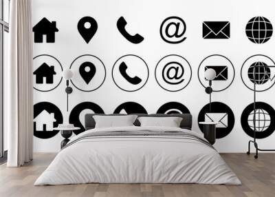 Contact us icon vector. web icon vector. business card contact information icon. Wall mural