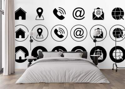 Contact us icon vector. web icon vector. business card contact information icon. Wall mural