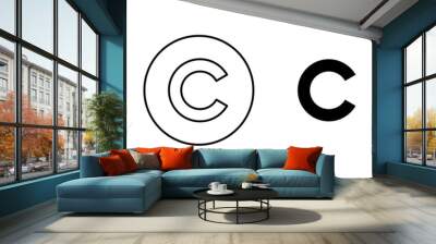 Copyright icon set. copyright symbols Wall mural