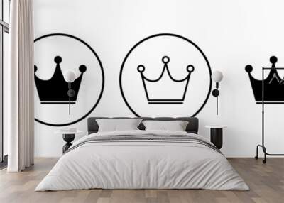 Crown icon set. crown vector icon Wall mural