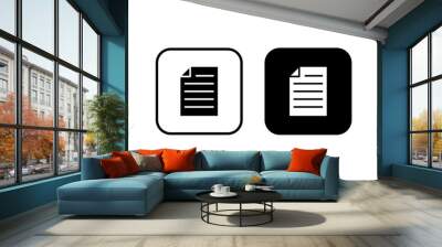 Document icon vector. Paper icon. File Icon Wall mural