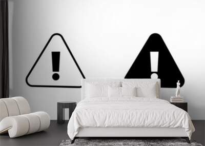 Exclamation danger sign. attention sign icon set. Hazard warning attention sign Wall mural