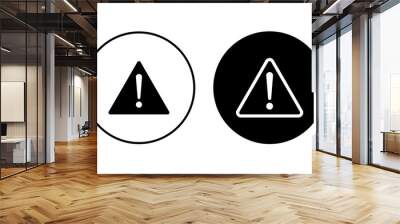 Exclamation danger sign. attention sign icon set. Hazard warning attention sign Wall mural