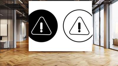 Exclamation danger sign. attention sign icon set. Hazard warning attention sign Wall mural