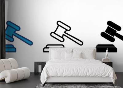 Gavel icon vector. judge gavel icon vector. law icon vector. auction hammer Wall mural