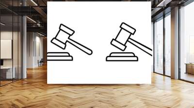 Gavel icon vector. judge gavel icon vector. law icon vector. auction hammer Wall mural