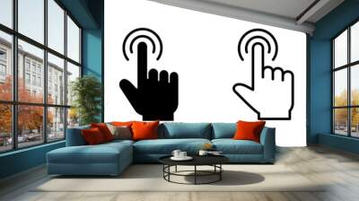 Hand click icon set. pointer icon vector. hand cursor icon vector Wall mural