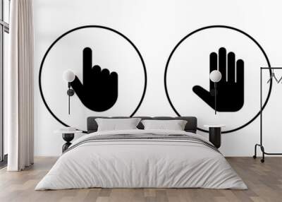 Hand icon set. hand vector icon, palm,click Wall mural