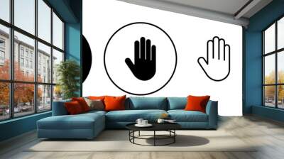 Hand icon set. hand vector icon, palm,click Wall mural