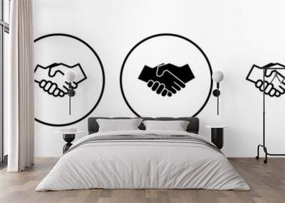 Handshake icon set. business handshake. contact agreement Wall mural