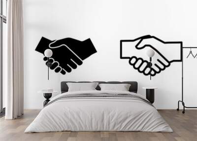 Handshake icon set. business handshake. contact agreement Wall mural