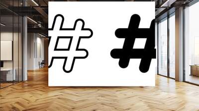 Hashtag icon vector isolated on white background. hashtag vector icon Wall mural