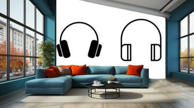 Headphone icon set. Headvector icon symbols Wall mural