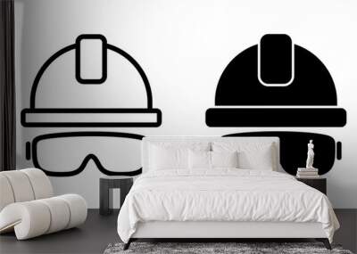 Helmet icon vector isolated on white background. Motorcycle helmets. Racing helmet. construction helmet icon. Safety helmet Wall mural