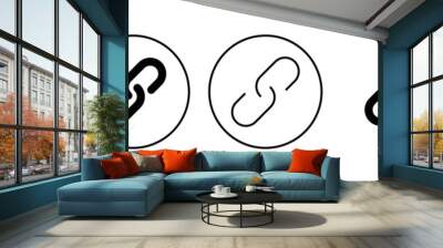 Link icon set. Hyperlink chain symbol. Wall mural