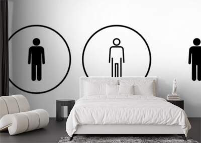 Man icon set. male icon vector. human symbol Wall mural