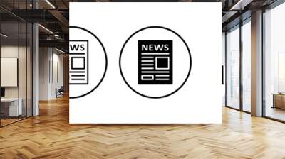 Newspaper icon set. news paper vector sign Wall mural