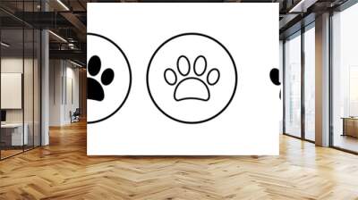 Paw icon set. paw print icon vector. dog or cat paw Wall mural