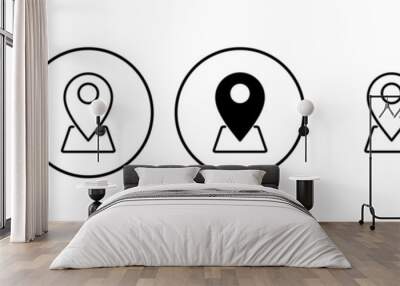 Pin icon set. Location icon vector. destination icon. map pin Wall mural