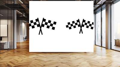 Racing flag icon set. race flag icon.Checkered racing flag icon Wall mural