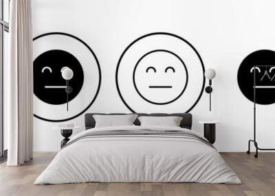 smile icon set. smile emoticon icon. feedback Wall mural