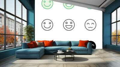 smile icon set. smile emoticon icon. feedback Wall mural