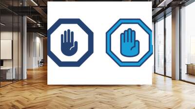 Stop icon vector. stop road sign. hand stop icon vector Wall mural