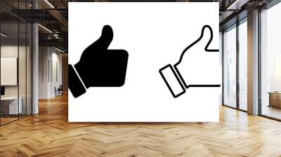 Thumbs up icon set. Hand like. Like icon vector. Wall mural