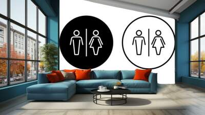 Toilet icon set. restrooms icon vector. bathroom sign. wc, lavatory Wall mural