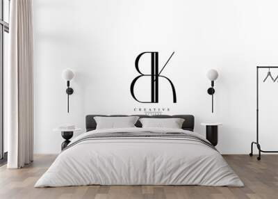 Alphabet letters Initials Monogram logo BK B K Wall mural