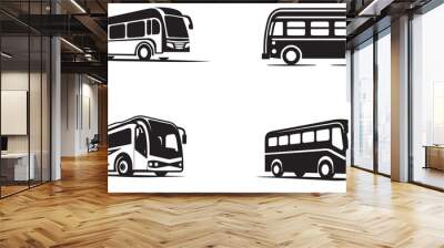 bus logo black simple flat icon on white background Wall mural