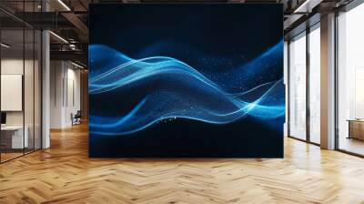 abstract modern wave blue background Wall mural