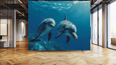 photo of animal dolphin in the sea Wall mural