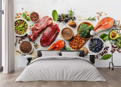 vegetable and meat for diet food Wall mural