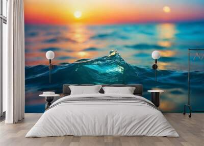 Abstract blur light on sea and ocean, clear water close up colorful background Wall mural