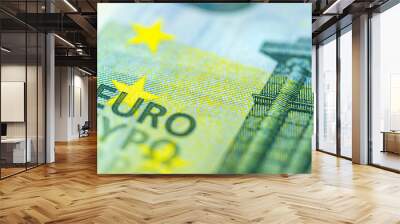 euro banknote in a macro shot Wall mural