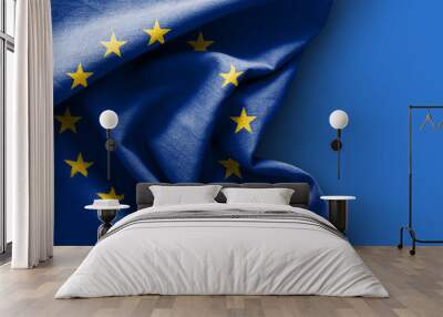 Flag of Europe on blue background Wall mural