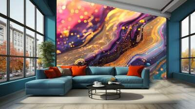 A cosmic dance of colors and light swirling in vibrant harmony Wall mural