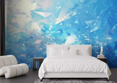 Abstract Blue and White Geometric Pattern Wall mural