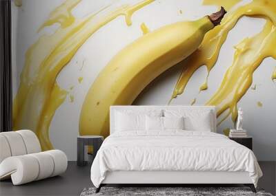 Banana Peel Texture with Yellow Paste Wall mural