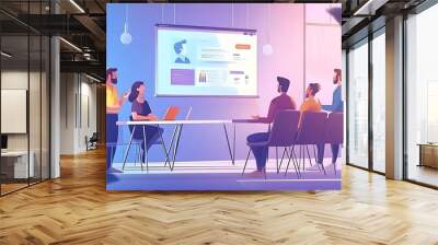 Business Meeting Presentation with Data and Charts Wall mural