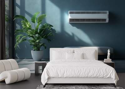 A high-quality image of a Air conditioner placed in a minimalistic setting.  Wall mural