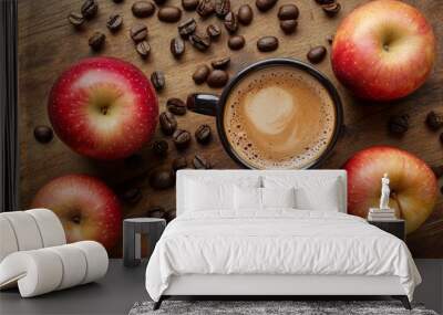 apple and coffee Wall mural