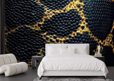 Beautiful python skin, reptile skin texture, snake skin close-up as a background Wall mural